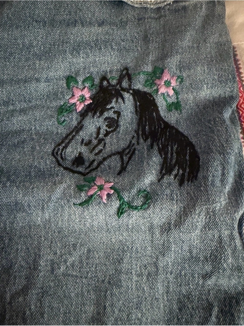 Hand-Embroidered Horse Denim Abercrombie and Fitch Jeans s16